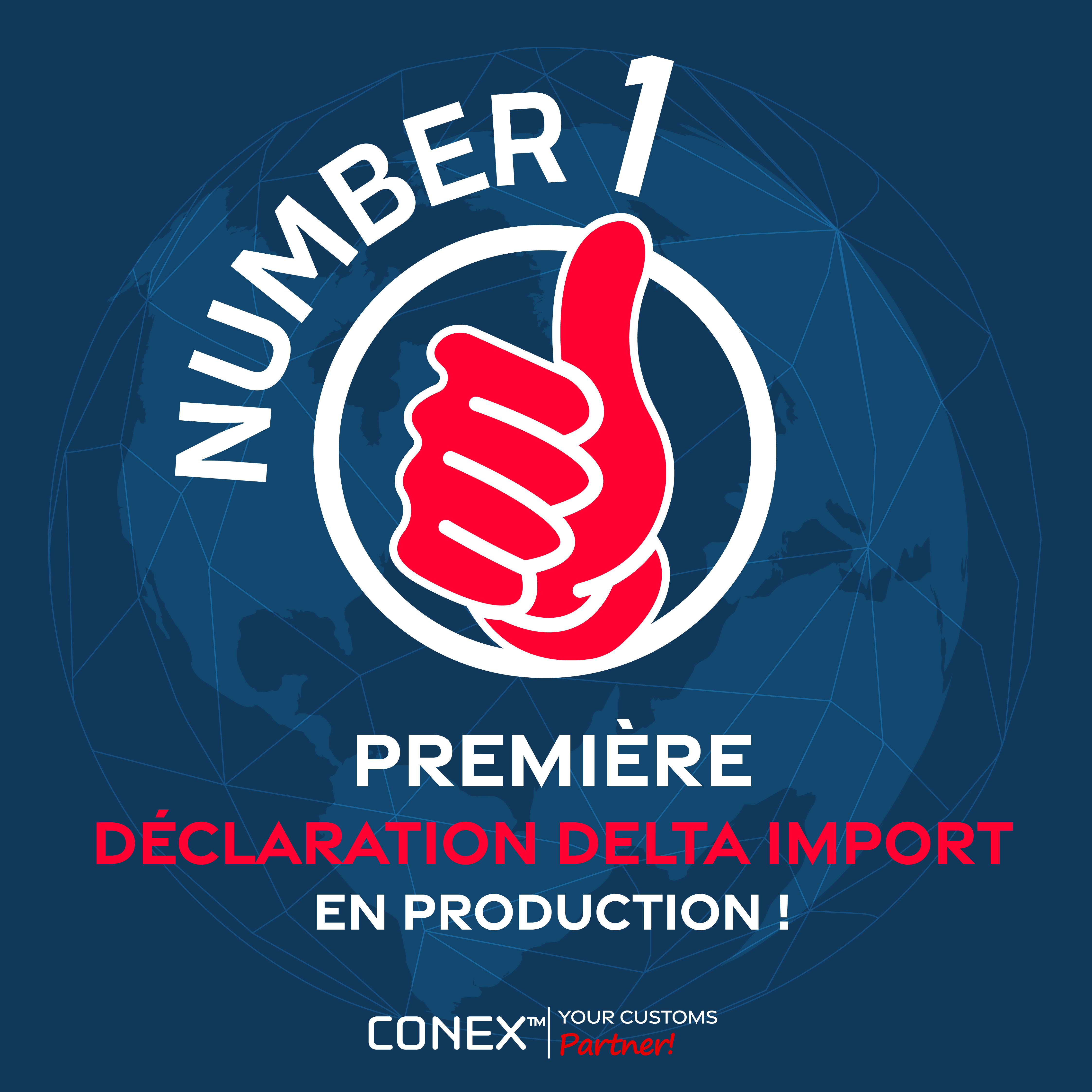 Une première nationale ! 💪 CONEX est fière d’annoncer que son client NATMA vient d’envoyer la toute première déclaration Delta IE dans le nouveau système de dédouanement.