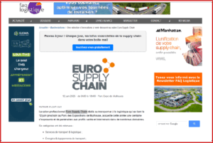 Le salon professionnel Euro Supply Chain dédié au transport et à la logistique qui se tient le 12 juin prochain au Parc des Expositions de Mulhouse, accueille cette année une centaine d’exposants et de partenaires aux profils variés et intervenant dans de nombreux domaines.